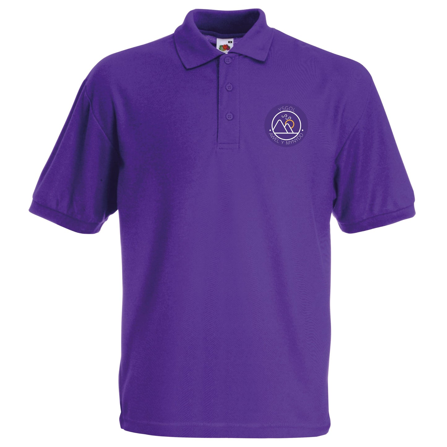 Polo Neck T-Shirt including Logo - White or Purple