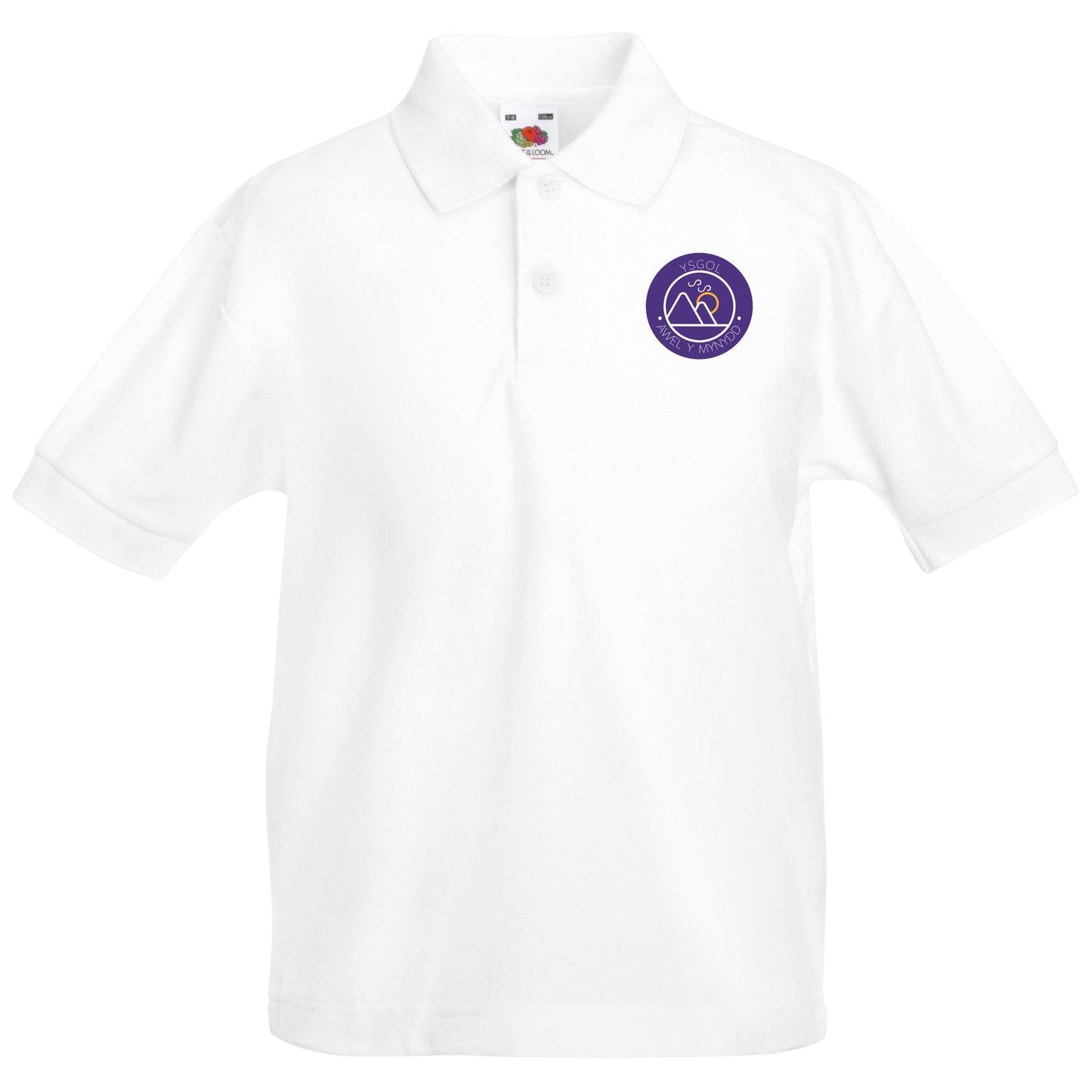 Polo Neck T-Shirt including Logo - White or Purple